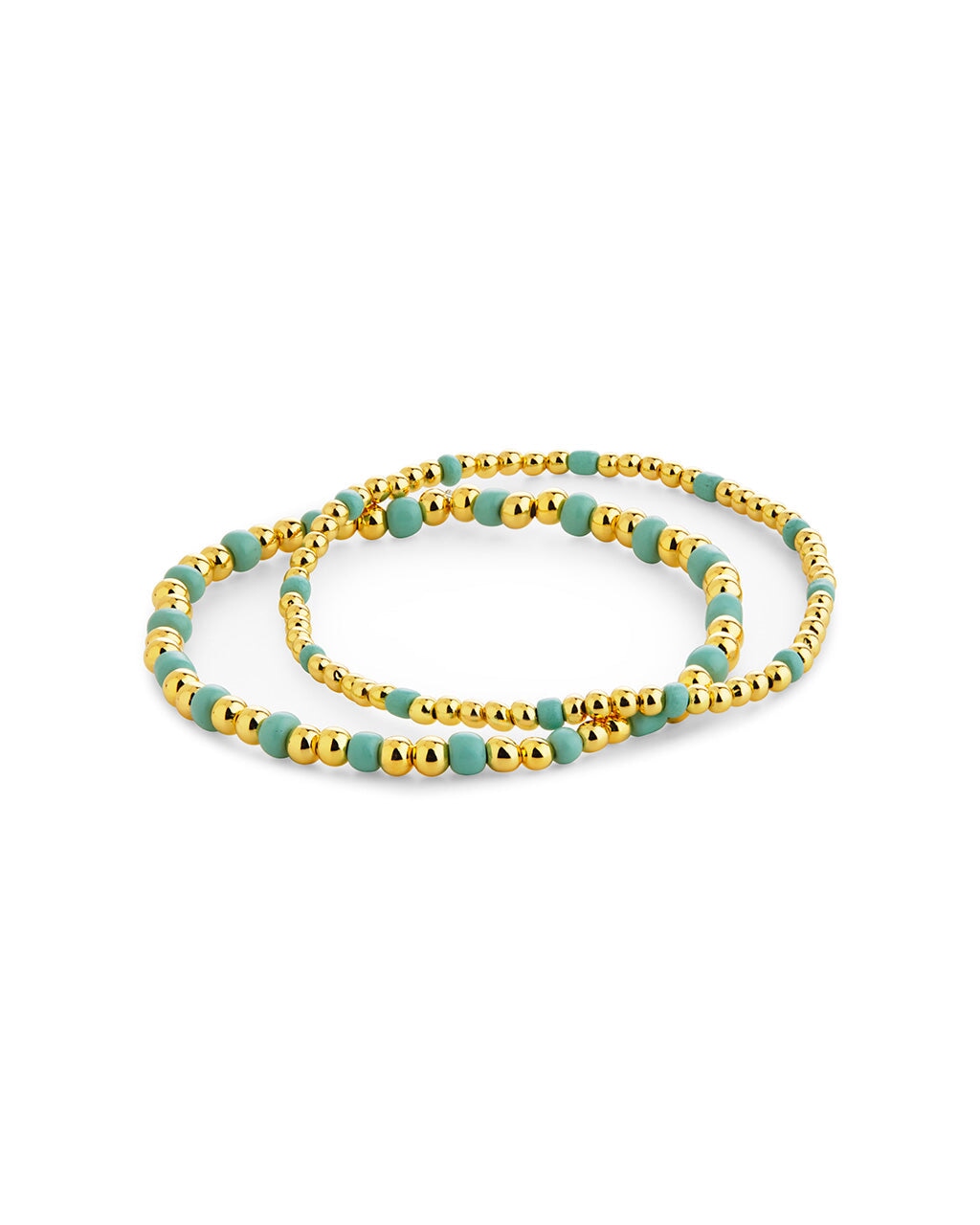 Stylish Misty Beaded Stretch Bracelet Set of 2 - Trendy Boho Jewelry for Women - Perfect for Parties, Weddings & Everyday Wear