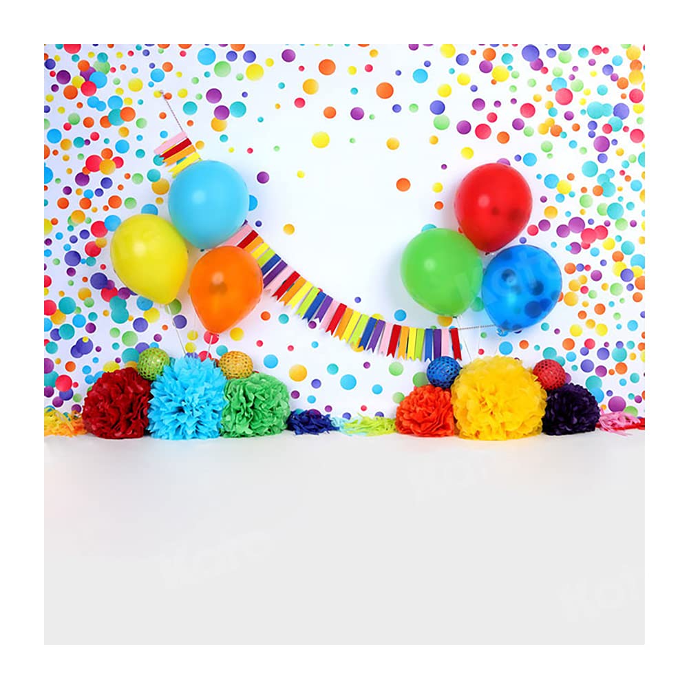 10x10ft Happy Birthday Party Backdrop - Colorful Flowers & Balloons Photo Studio Background for Kids 1st Birthday, Baby Shower, Video Shoot | Perfect for Birthday Decorations, Photography Props, and Social Media Content