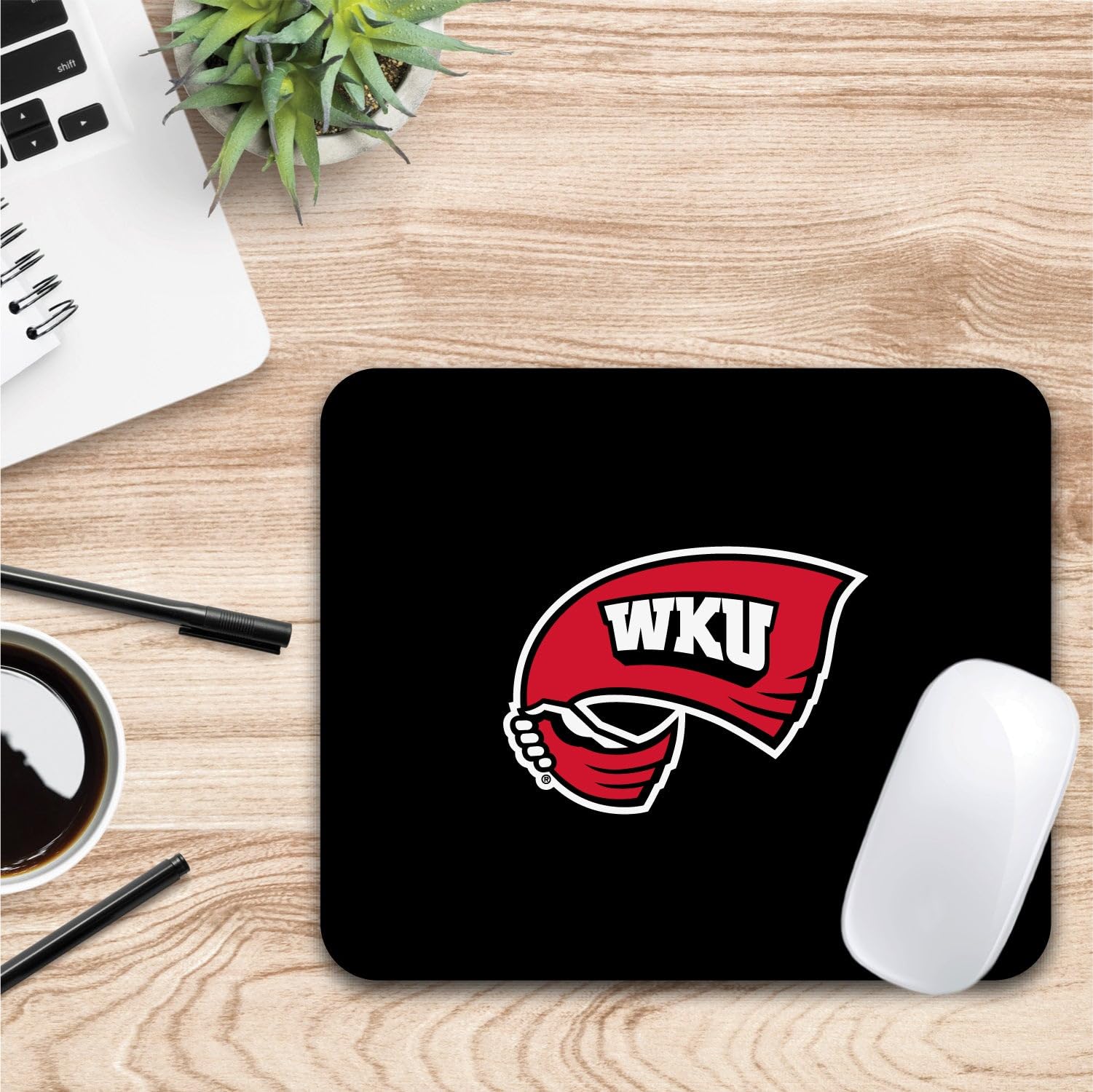 Western Kentucky University Mouse Pad - Non-Slip Fabric Gaming & Office Desk Mat with Floral White Design - Perfect for Work, Study & Computer Use
