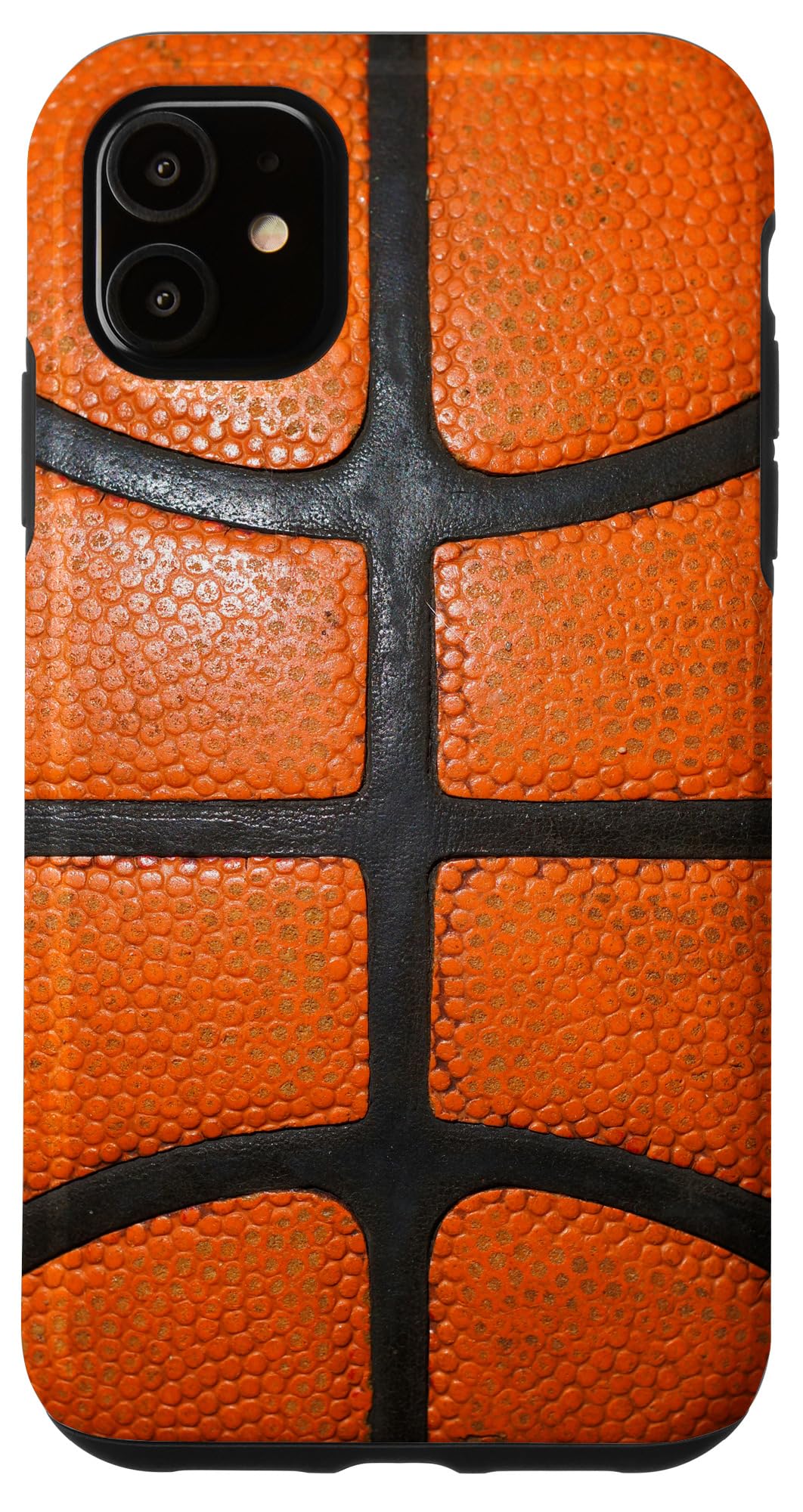 iPhone 11 Case - Orange Basketball Leather Design Protective Cover - Perfect Gift for Basketball Fans & iPhone Users - Ideal for Sports, Games & Daily Use