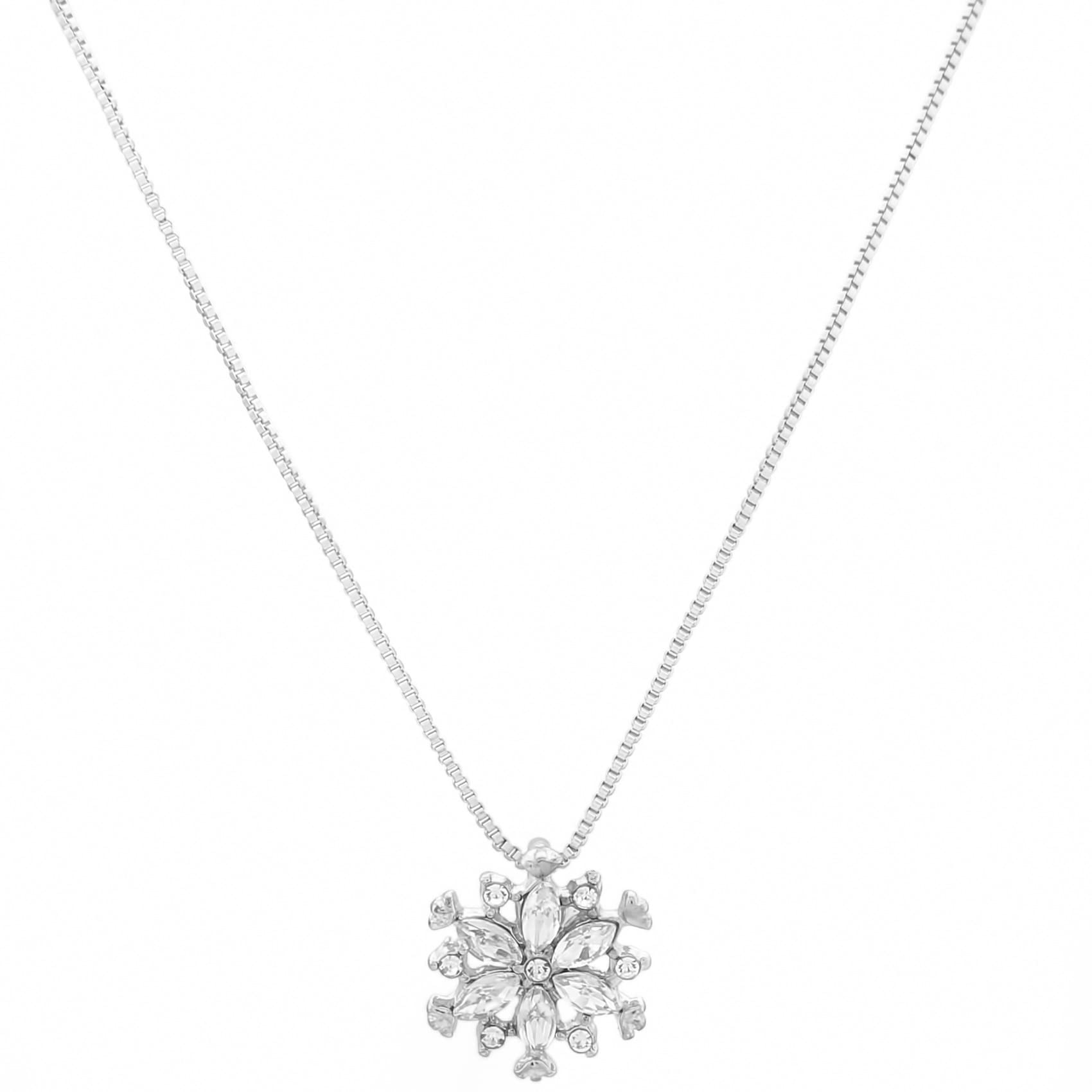 Iumer Snowflake Necklace for Women - Rhinestone Pendant Clavicle Chain - Elegant Christmas Gift for Her, Perfect for Holiday Parties & Special Occasions