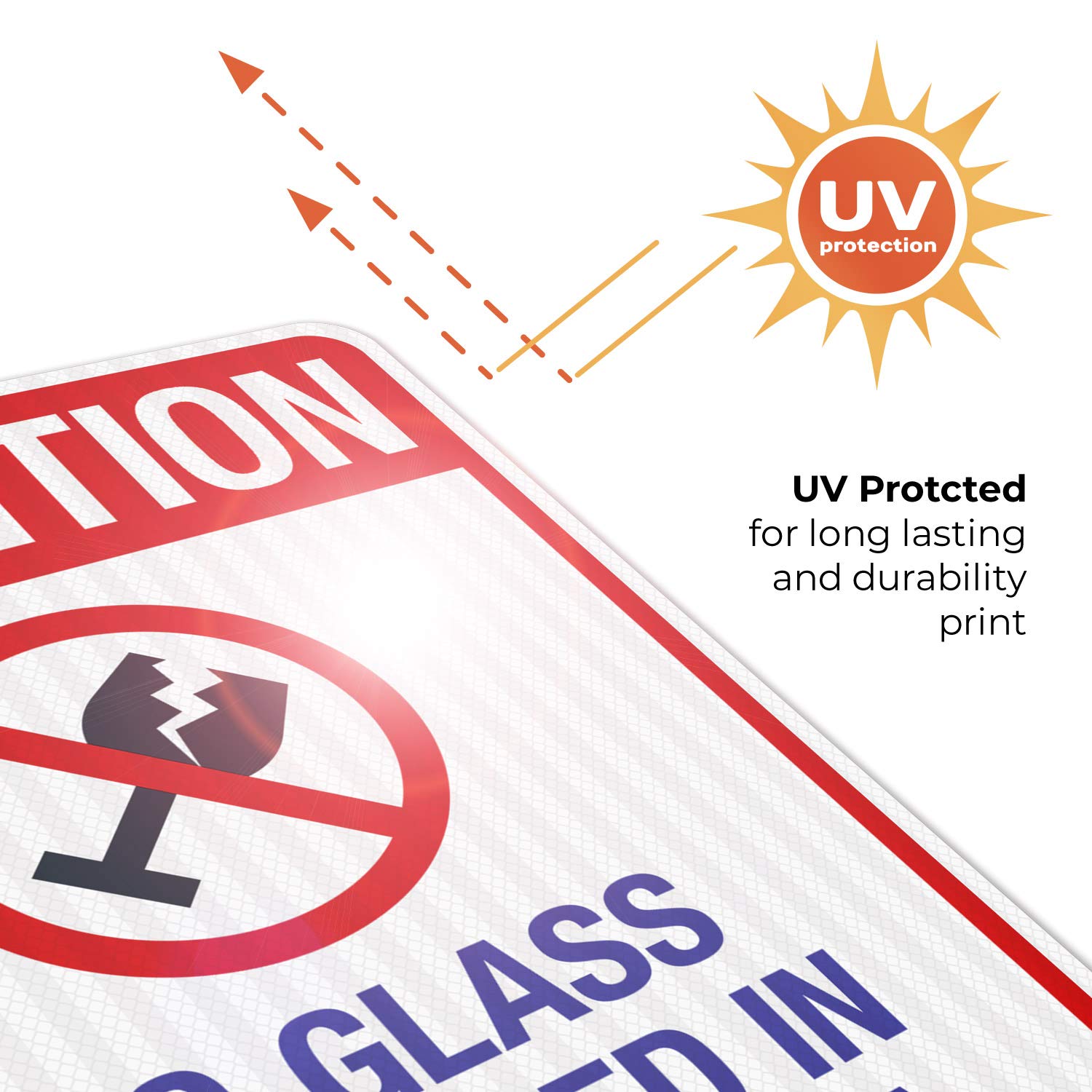 No Glass Allowed in Pool Area Sign - 24x30 Inches Reflective Aluminum Pool Safety Sign - Durable 3M EGP .080 Aluminum, Fade Resistant - Perfect for Public Pools, Water Parks & Backyard Swimming Areas