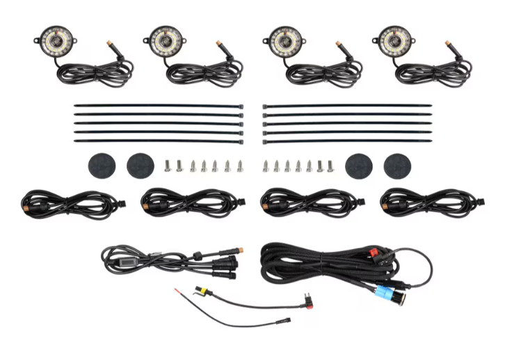 Morimoto Rock Light Kit - 4 Piece White LED Off-Road Lighting for Trucks & Jeeps - Perfect for Night Off-Roading & Vehicle Customization