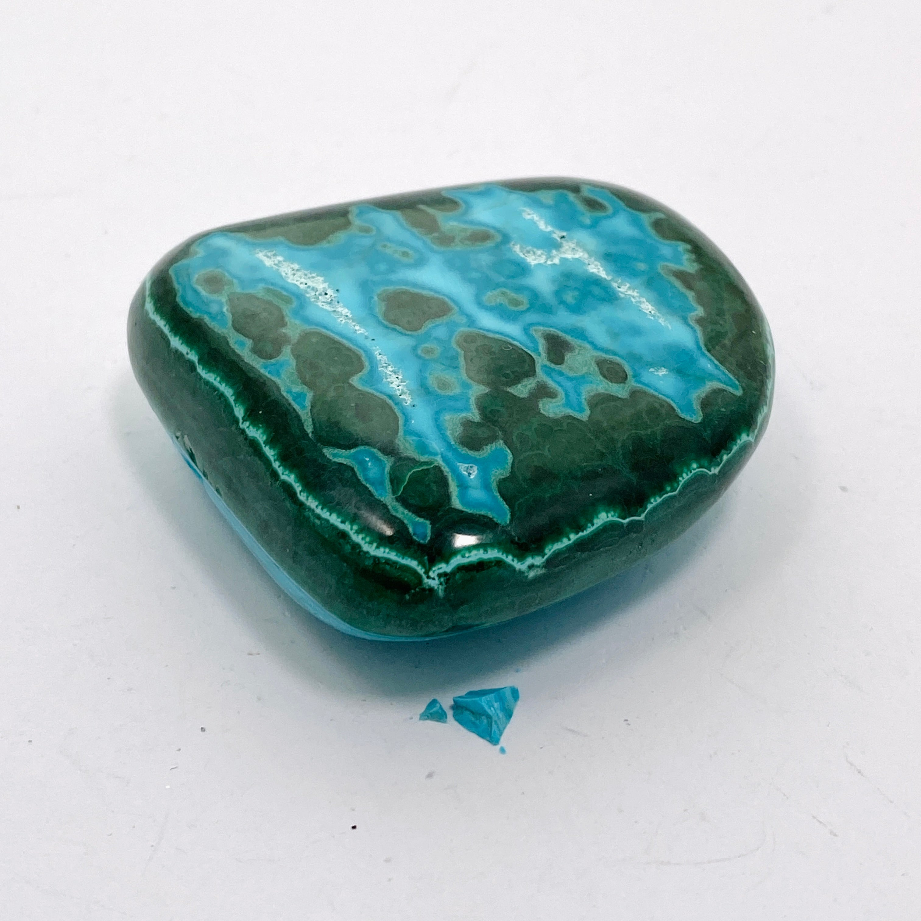 Natural Malachite and Chrysocolla Polished Freeform Stone - Congo CR3749 | Healing Crystal for Meditation, Jewelry Making & Home Decor