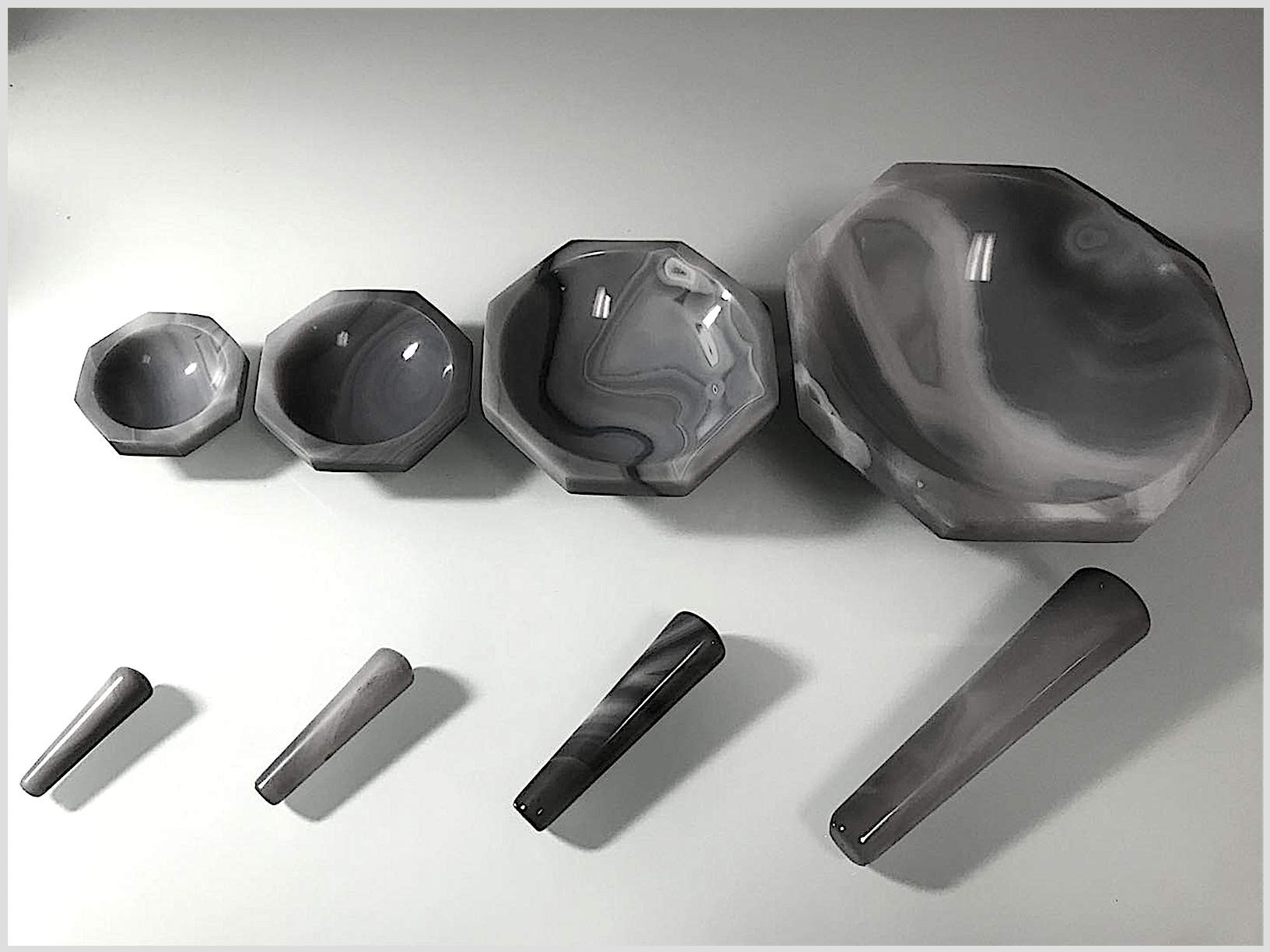 Agate Mortar and Pestle Set - 100mm Inner Diameter, 30mm Depth - Premium Lab Equipment for Grinding & Mixing - Ideal for Chemistry, Pharmacy & Herbal Medicine Preparation