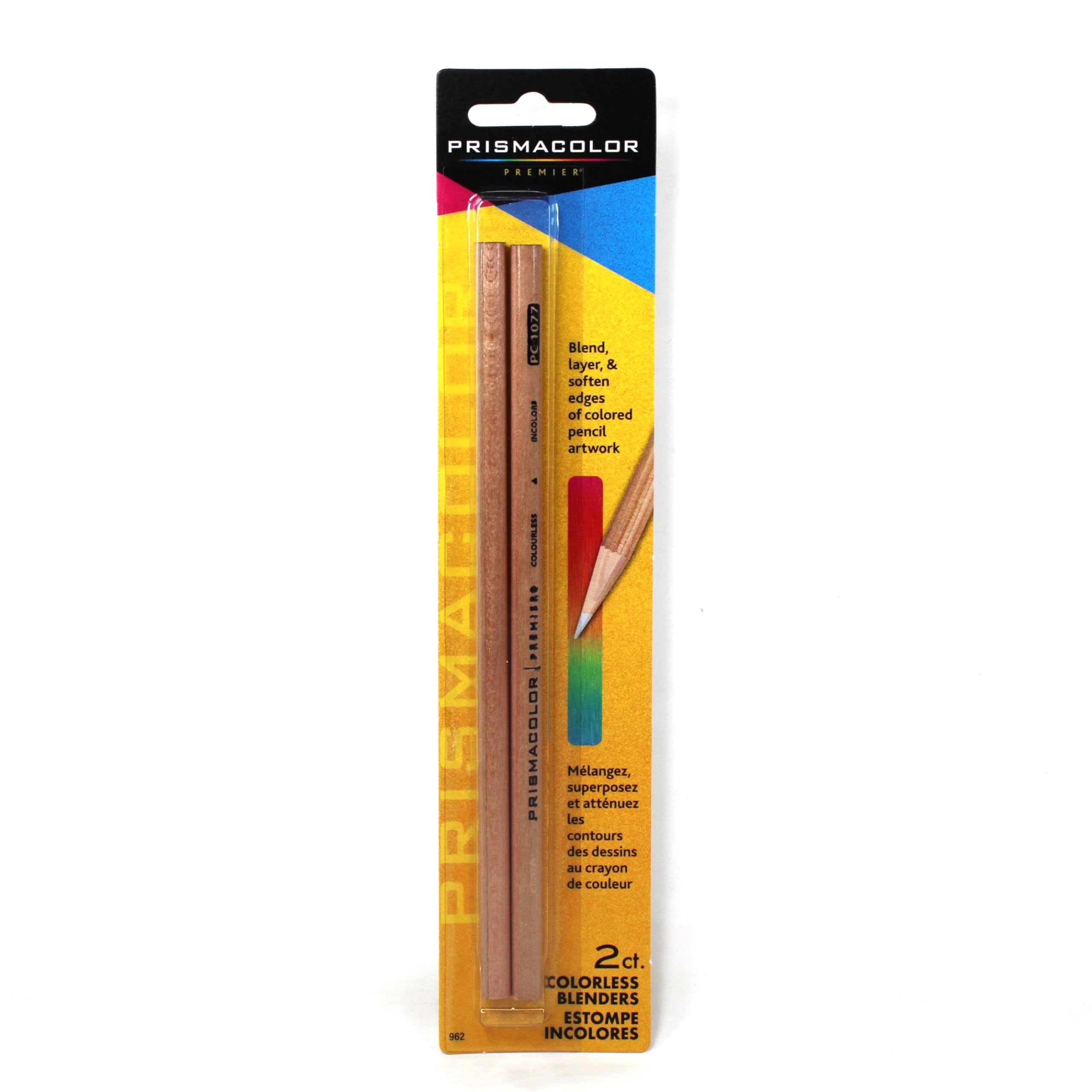 Prismacolor Blender Pencil Colorless - 2 Pack (962) by Sanford | Professional Art Supplies for Blending & Smoothing Colored Pencils | Perfect for Artists, Illustrators & Adult Coloring Books