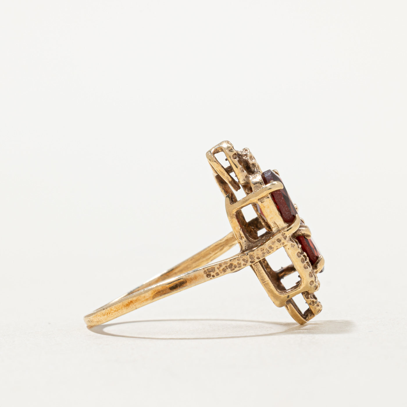 1.00ctw Two Stone Garnet Abstract Ring - Size 5 | Elegant Bohemian Jewelry for Women | Perfect for Date Night & Special Occasions