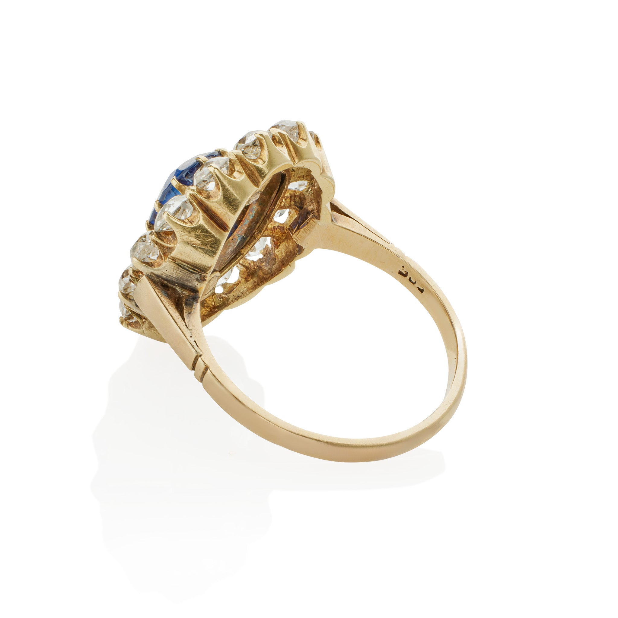 Elegant No Heat Sapphire and Diamond Oval Cluster Ring for Women | Perfect for Engagement, Wedding & Anniversary Gifts | Handcrafted Jewelry