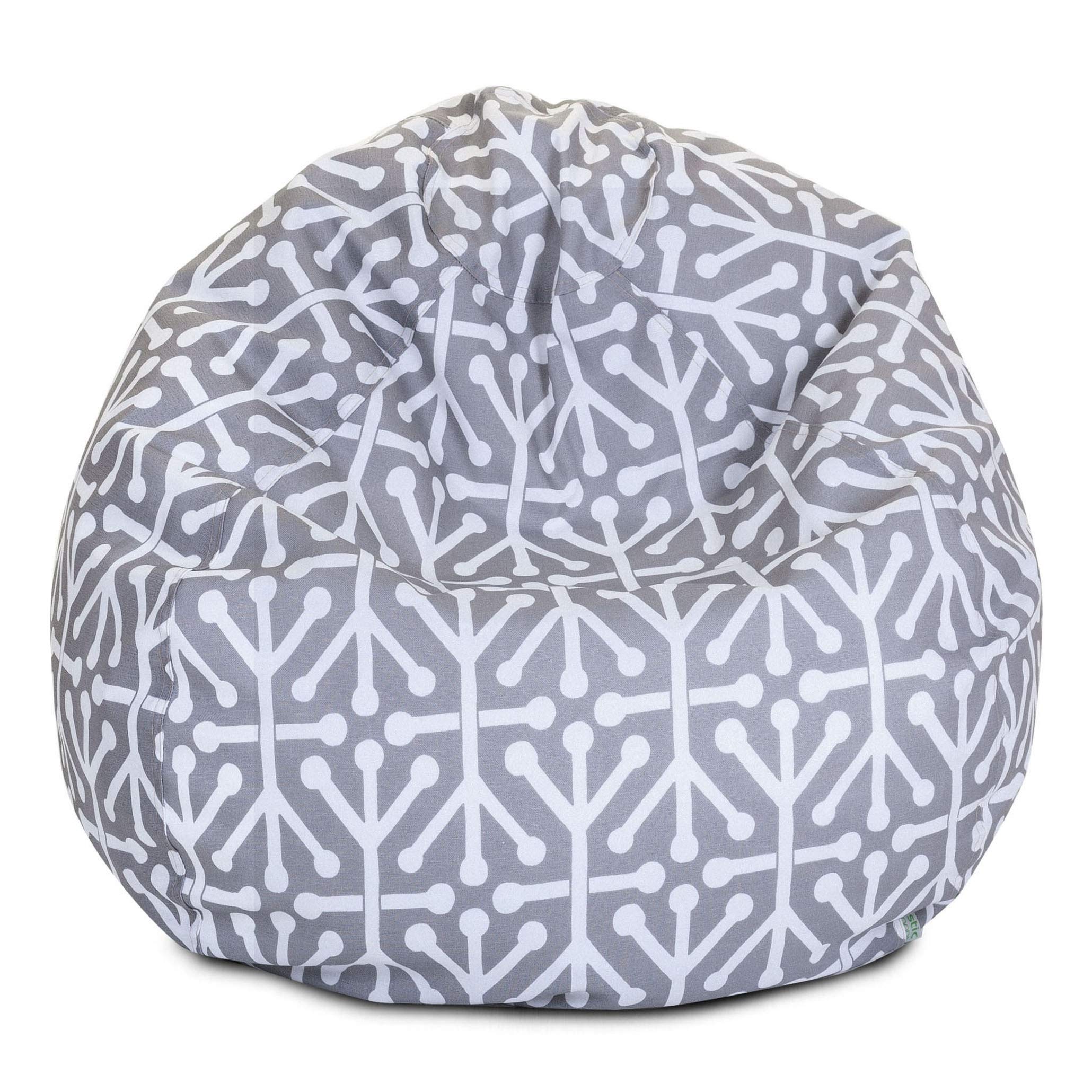 Majestic Home Goods Aruba Small Gray Bean Bag Chair - Perfect for Living Room, Bedroom, Dorm & Kids Play Area