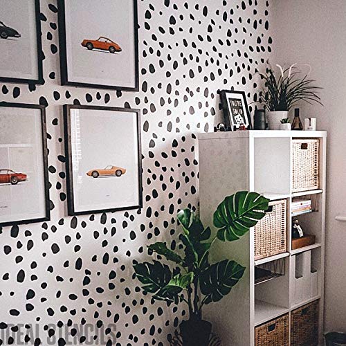 Dalmatian Spots Pattern Stencil - Reusable Mylar Stencil for Walls, Floors, Fabrics & Furniture - Perfect for DIY Home Decor, Kids Rooms, and Pet-Themed Projects