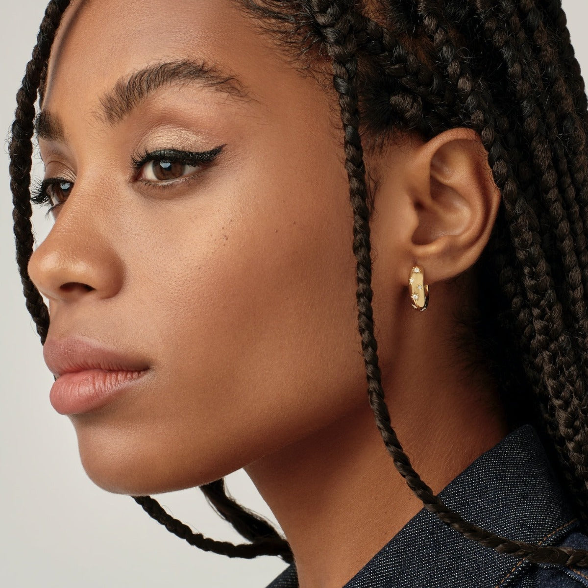 Temple St. Clair Cosmos Hoop Earrings - 18K Gold Plated Dainty Hoops for Women | Perfect for Everyday Wear, Date Night & Special Occasions