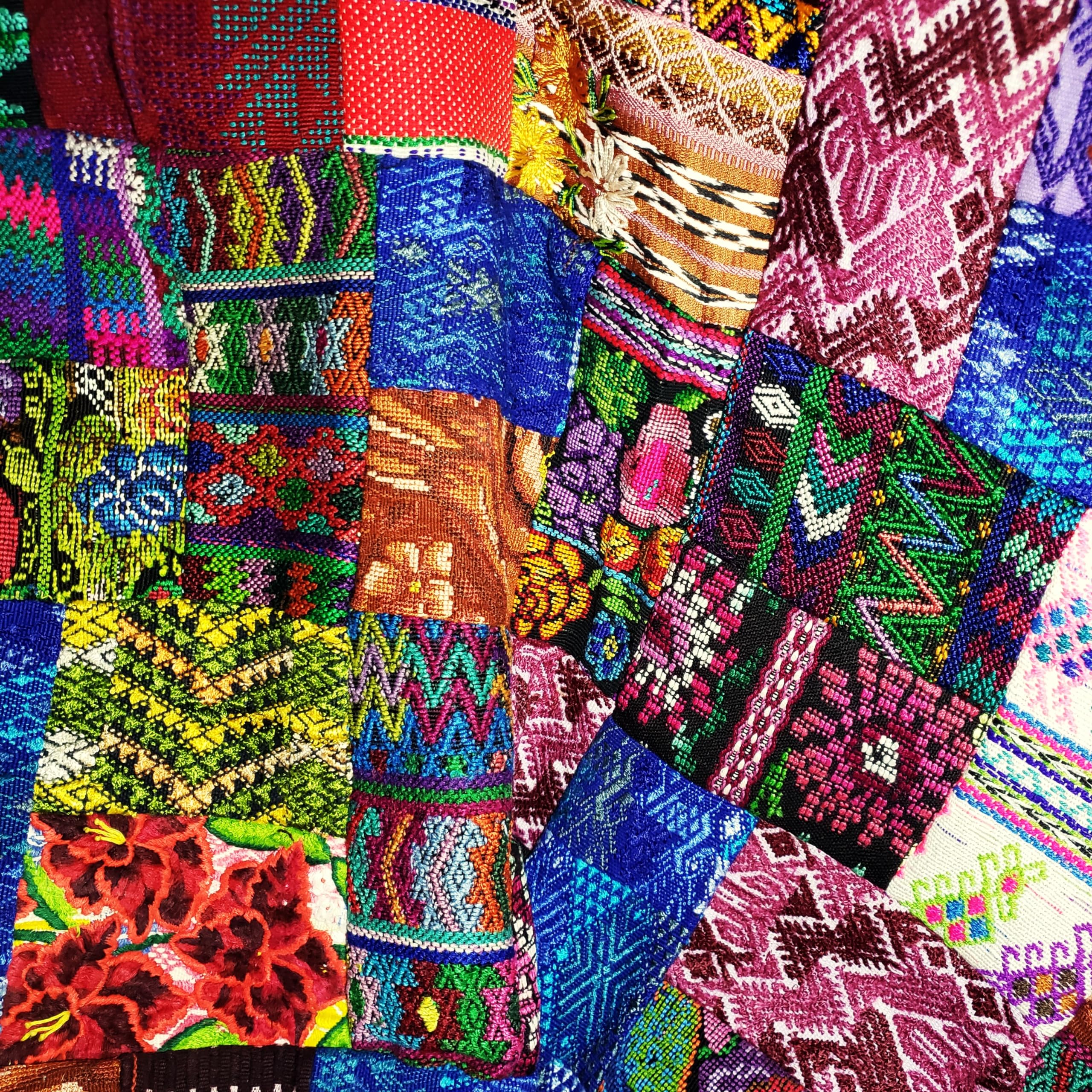 Vibrant Embroidered Huipil Guatemalan Blanket - Handwoven Cotton Throw for Sofa, Bed & Home Decor