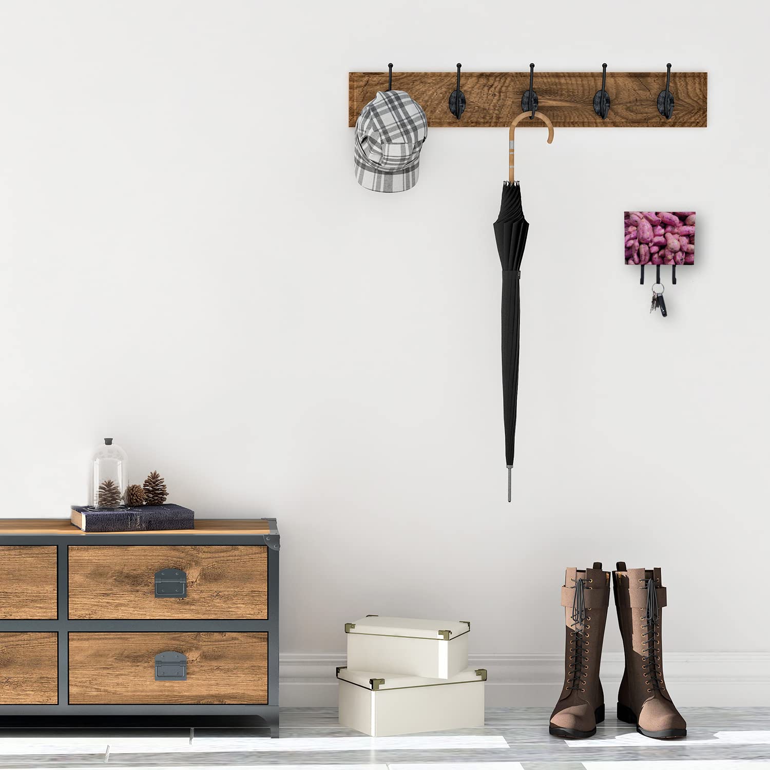 Caroline's Treasures GAK1025TH68 Wall Hooks - Versatile Key Holder, Coat Rack & Leash Organizer for Home Entryway, Kitchen & Bathroom | Perfect for Hanging Keys, Towels, Aprons & Pet Accessories