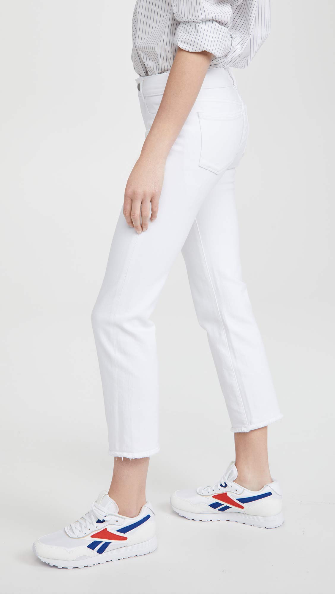 DL1961 Mara Straight Mid-Rise Instasculpt Ankle Jeans in Milk - Perfect for Casual Outings, Office Wear & Date Nights