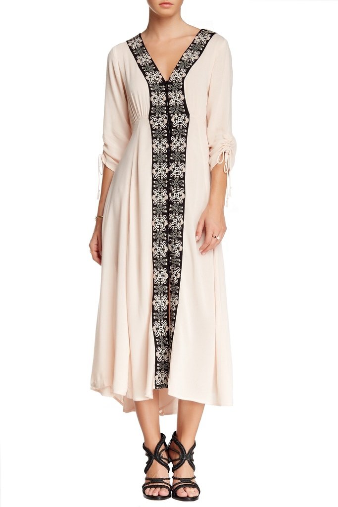 Free People Journey Horizon Embroidered Midi Dress - Boho Floral Summer Dress for Women | Perfect for Beach Vacations, Music Festivals & Date Nights