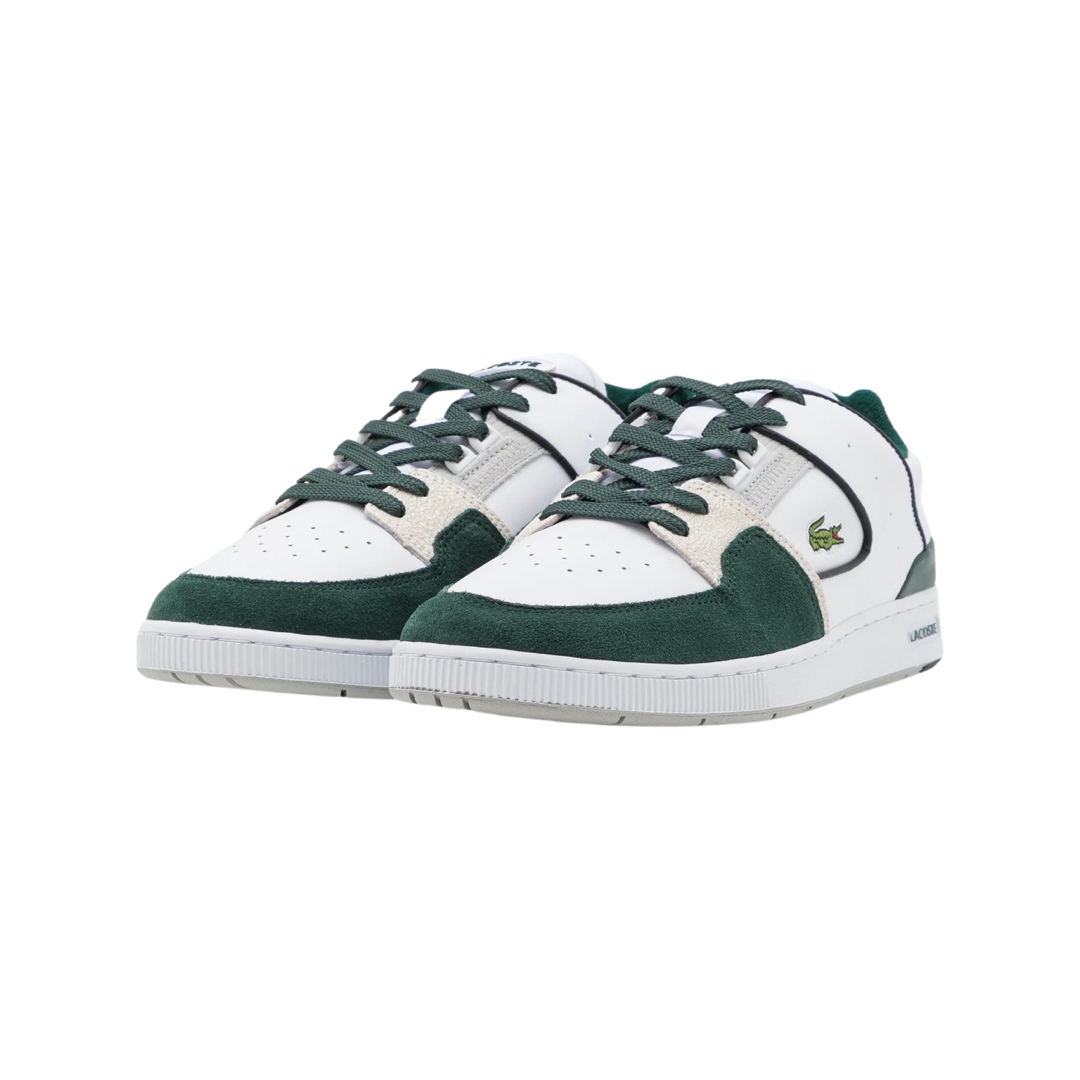 Lacoste Court Cage 222 Sneakers for Men - White & Dark Green Tennis Shoes | Comfortable Casual & Sports Wear for Gym, Running, Walking