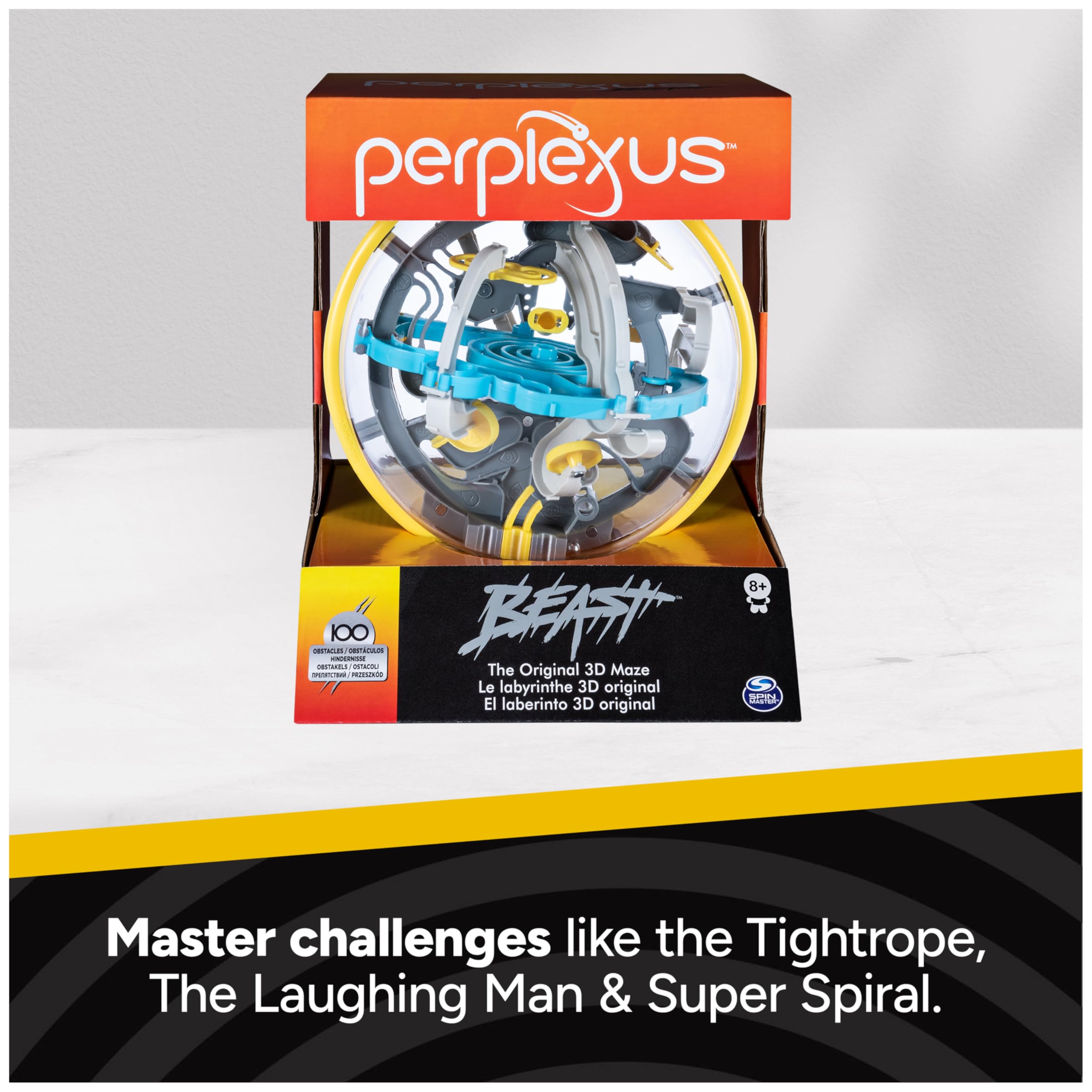 Perplexus Beast 3D Gravity Maze Puzzle Ball - Brain Teaser & Fidget Toy for Kids & Adults Ages 9+ | Stress Relief & Sensory Play | Fun STEM Learning Game for Home, Office & Travel