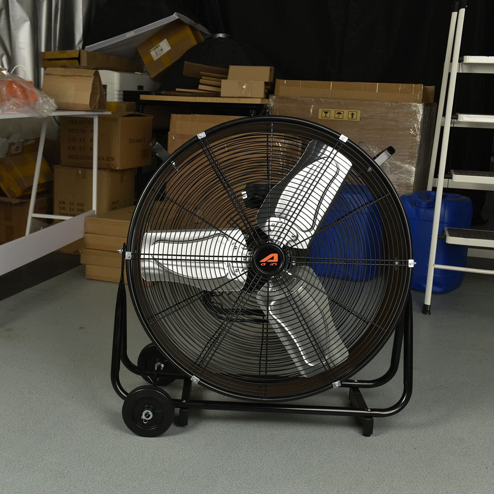 PONO 24 Inch High Velocity Industrial Drum Fan - 7500 CFM Heavy Duty 2-Speed Air Circulator | Metal Blower for Commercial, Residential & Greenhouse Use | Perfect for Warehouses, Workshops & Large Spaces