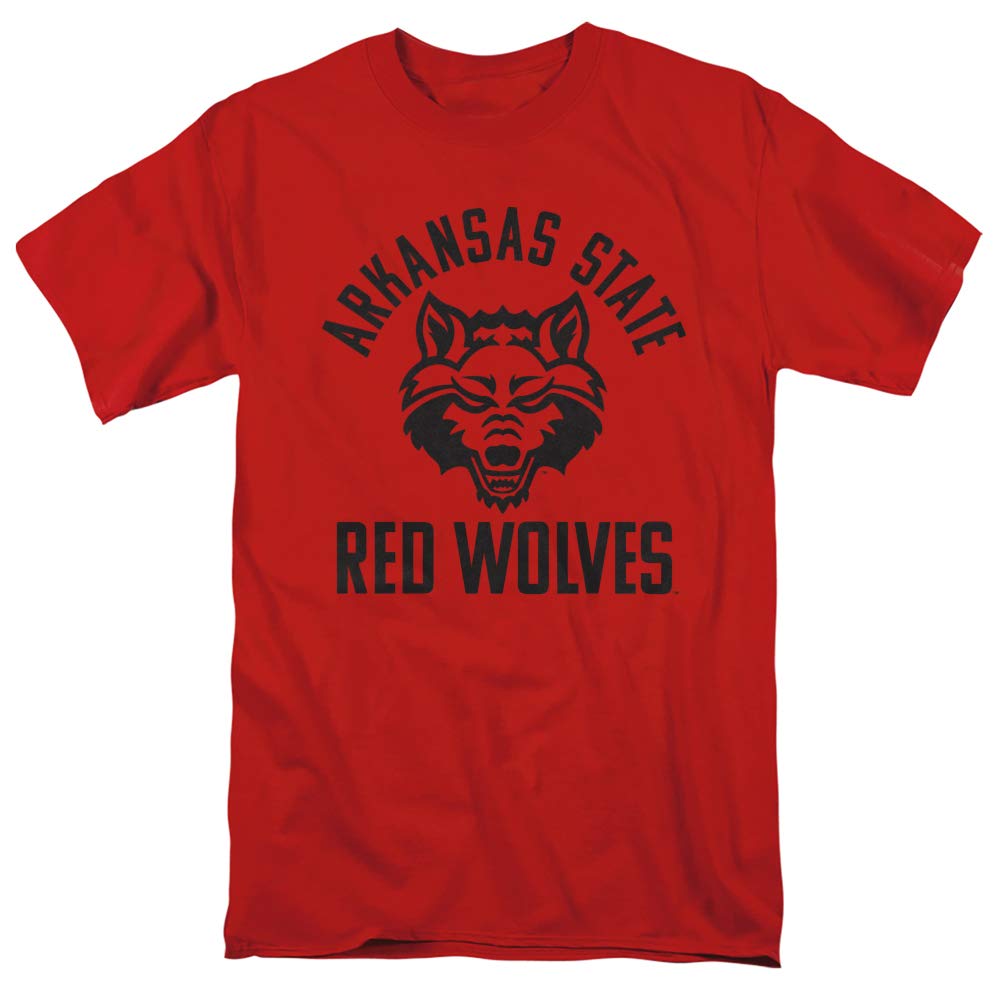 Official Red Wolves Logo Unisex Adult T-Shirt - Small, Red | Men's & Women's Casual Wear for Sports Fans, Outings & Everyday Comfort
