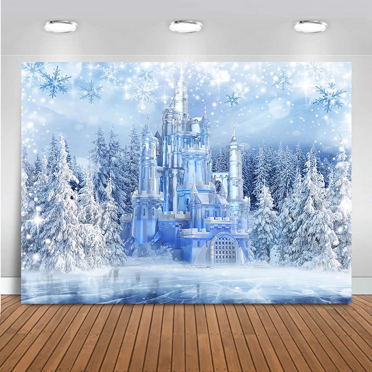 Frozen Wonderland Backdrop - Crystal Ice Castle Photography Background for Winter Party Decorations | Kids Photo Studio Props | Birthday, Christmas & Themed Events