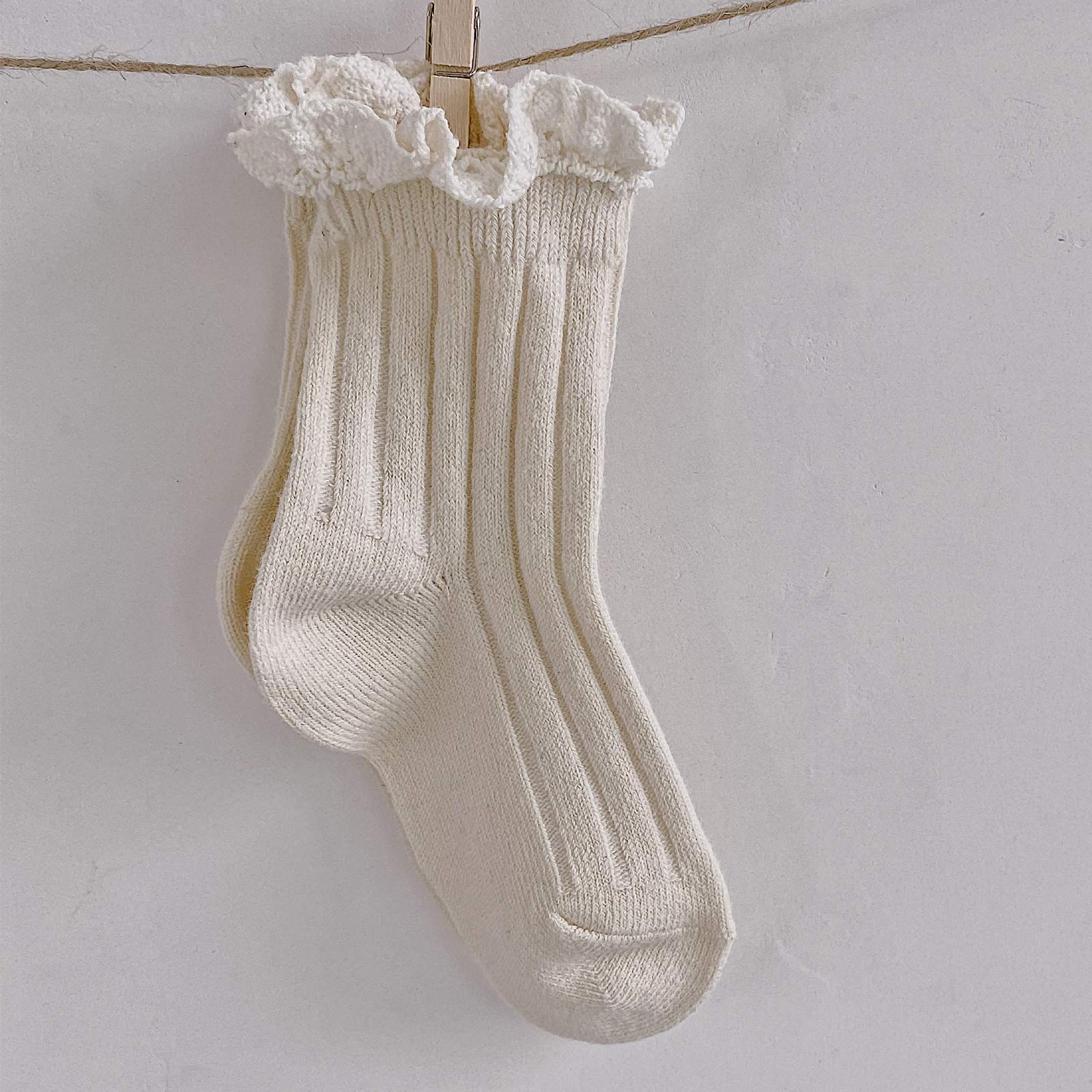 Ashmyova Baby Girls Vintage Ankle Lace Socks - 6 Pack Toddler Ruffled Dress Socks for Casual Outfits, Parties & Photo Shoots | Soft & Comfortable Cotton Blend