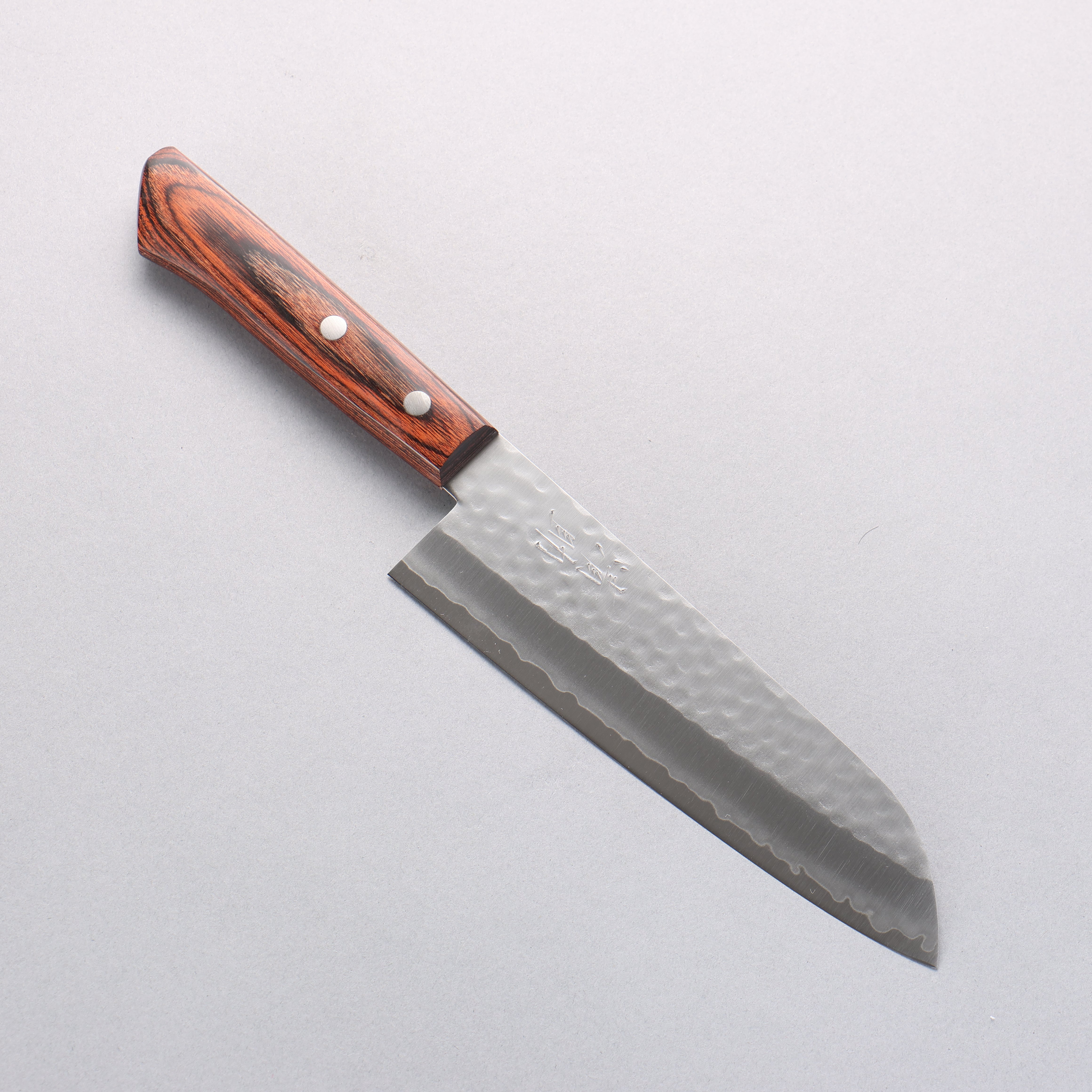Premium Seisuke VG1 Hammered Santoku Knife 165mm - Japanese Chef Knife with Mahogany Handle - Perfect for Slicing, Dicing & Chopping Vegetables, Meat & Fish