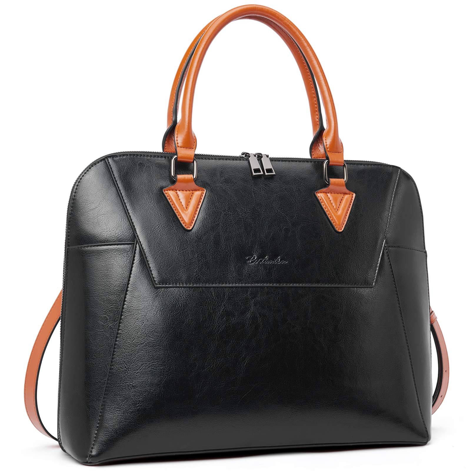 BOSTANTEN Women's Leather Briefcase - 15.6 Inch Laptop Bag for Work, Professional Office Shoulder Bag & Crossbody Handbag - Perfect for Business Meetings, Commuting, and Travel