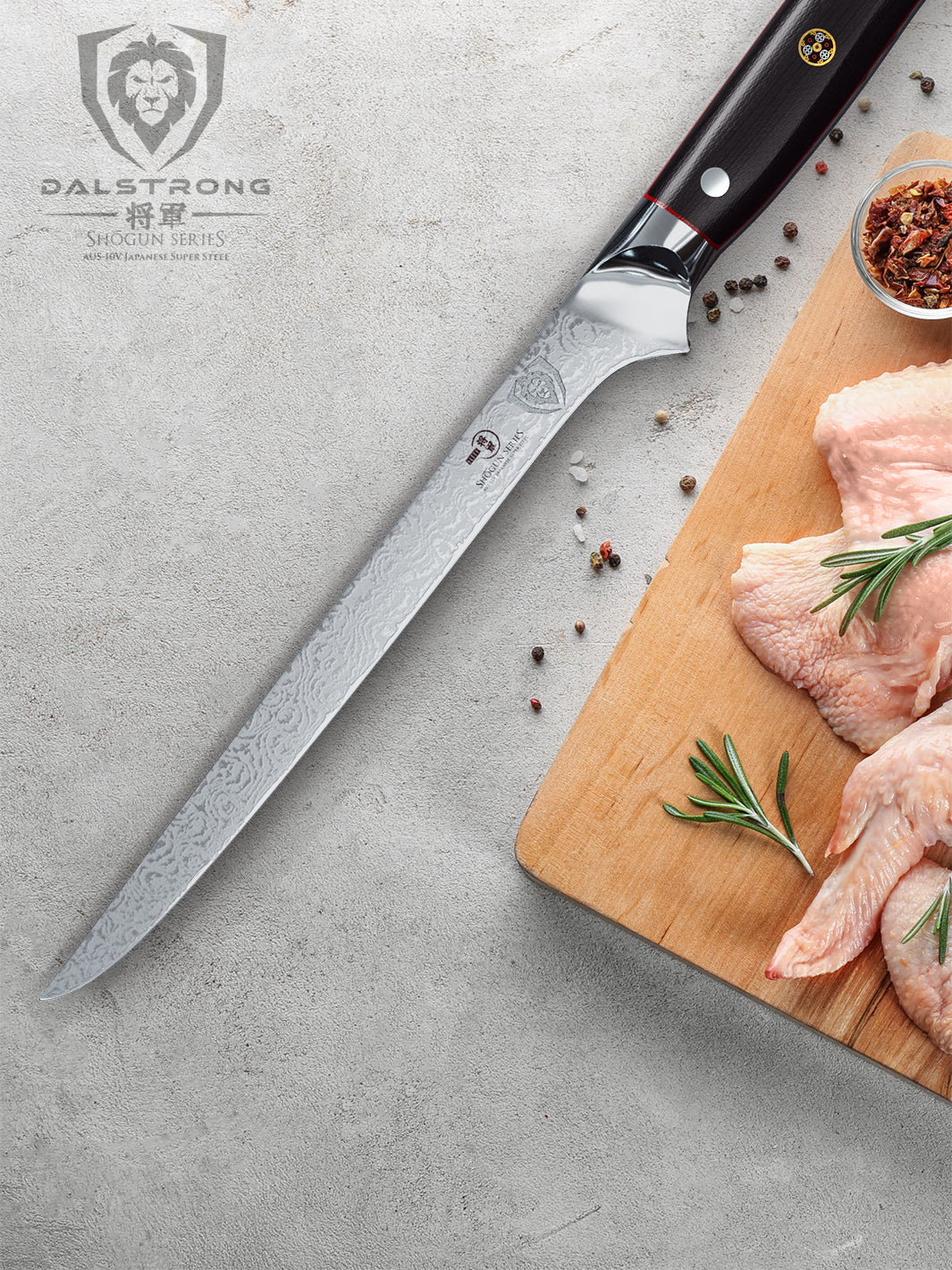 Dalstrong Shogun Series ELITE 8-Inch Boning Knife - Professional Kitchen Knife for Meat Cutting, Butchering & Food Preparation | High-Carbon Steel Blade with Ergonomic Handle