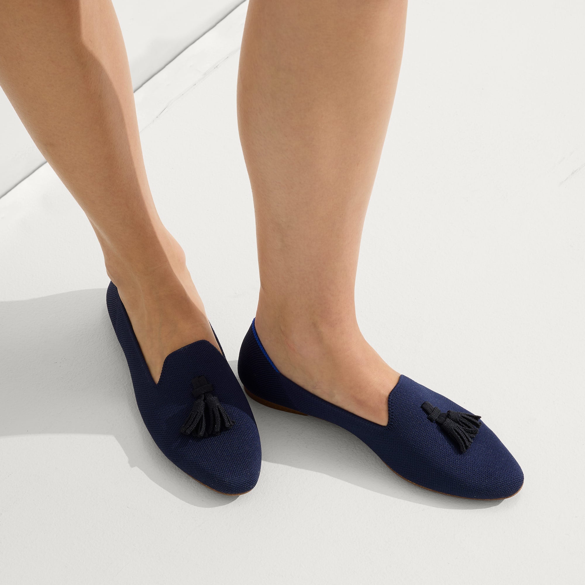 **Stylish Almond Tassel Loafers for Men - Deep Navy Blue Slip-On Shoes | Perfect for Business Casual, Office Wear & Formal Occasions**