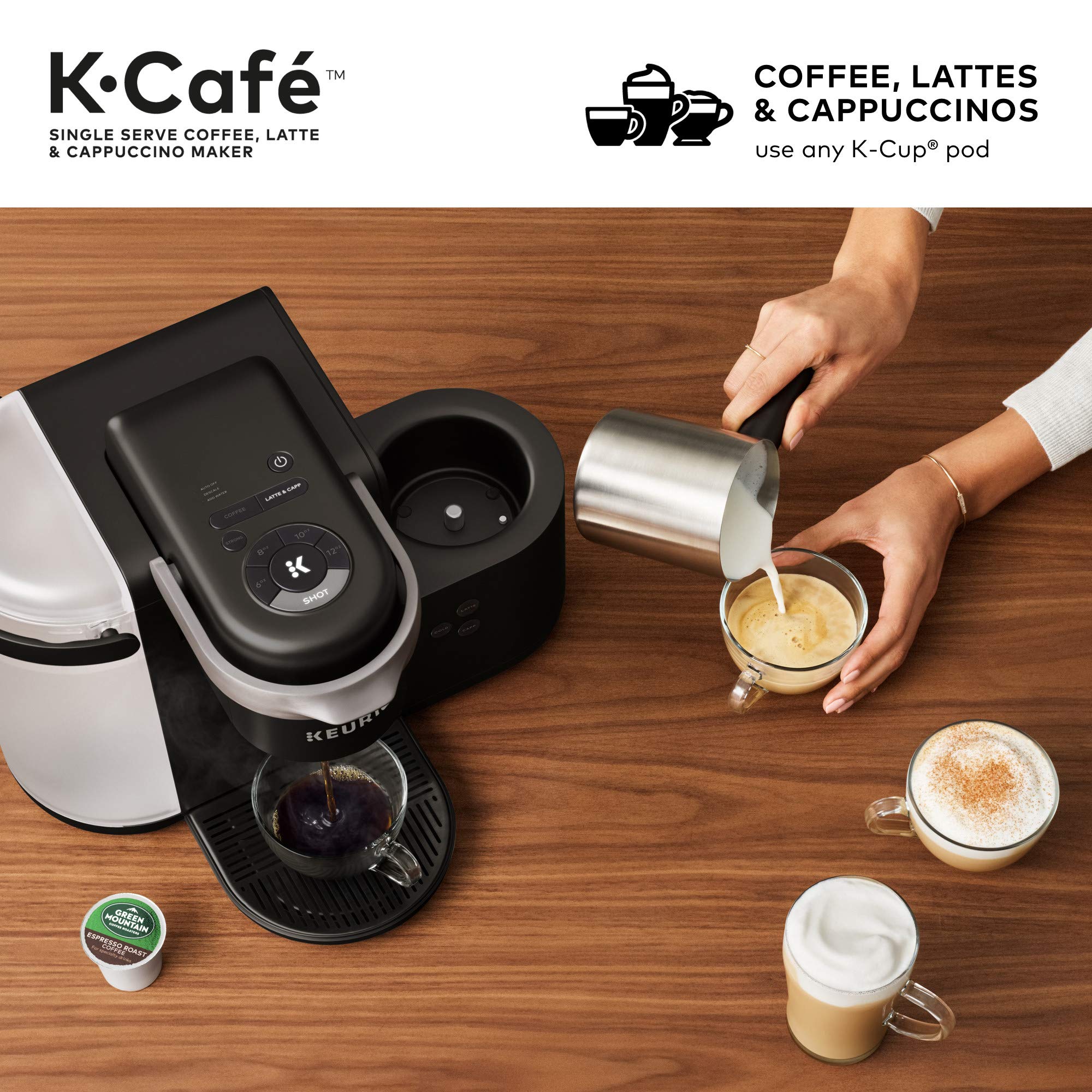 Keurig K-Café Single Serve & Carafe Coffee Maker with 32 Illy Coffee Intenso Dark Roast K-Cup Pods - Perfect for Home, Office & Entertaining