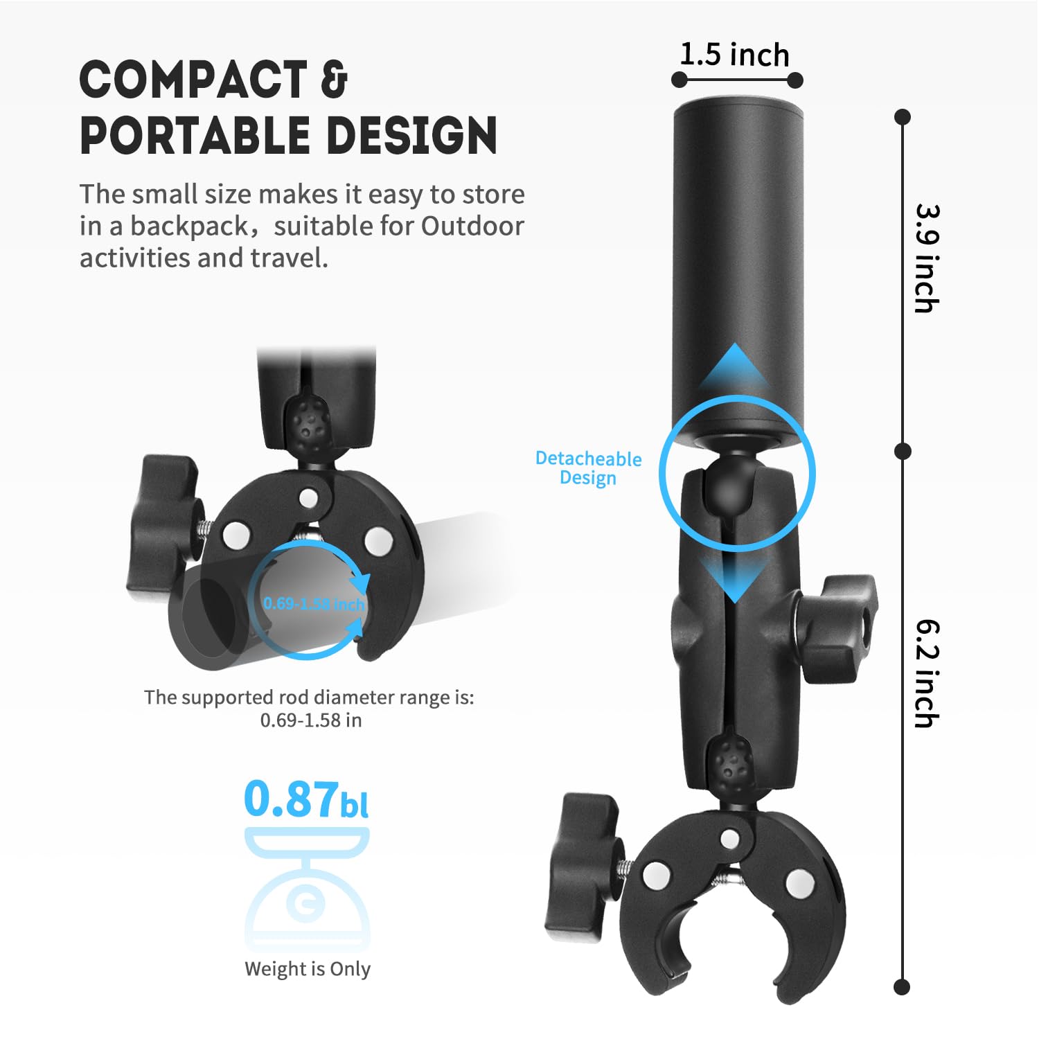 Starlink Mini Mount - Universal Clamp for Bike, RV, Yacht & Ladder | Portable Quick-Install Accessory | Durable Car Mount for Outdoor Adventures & Road Trips