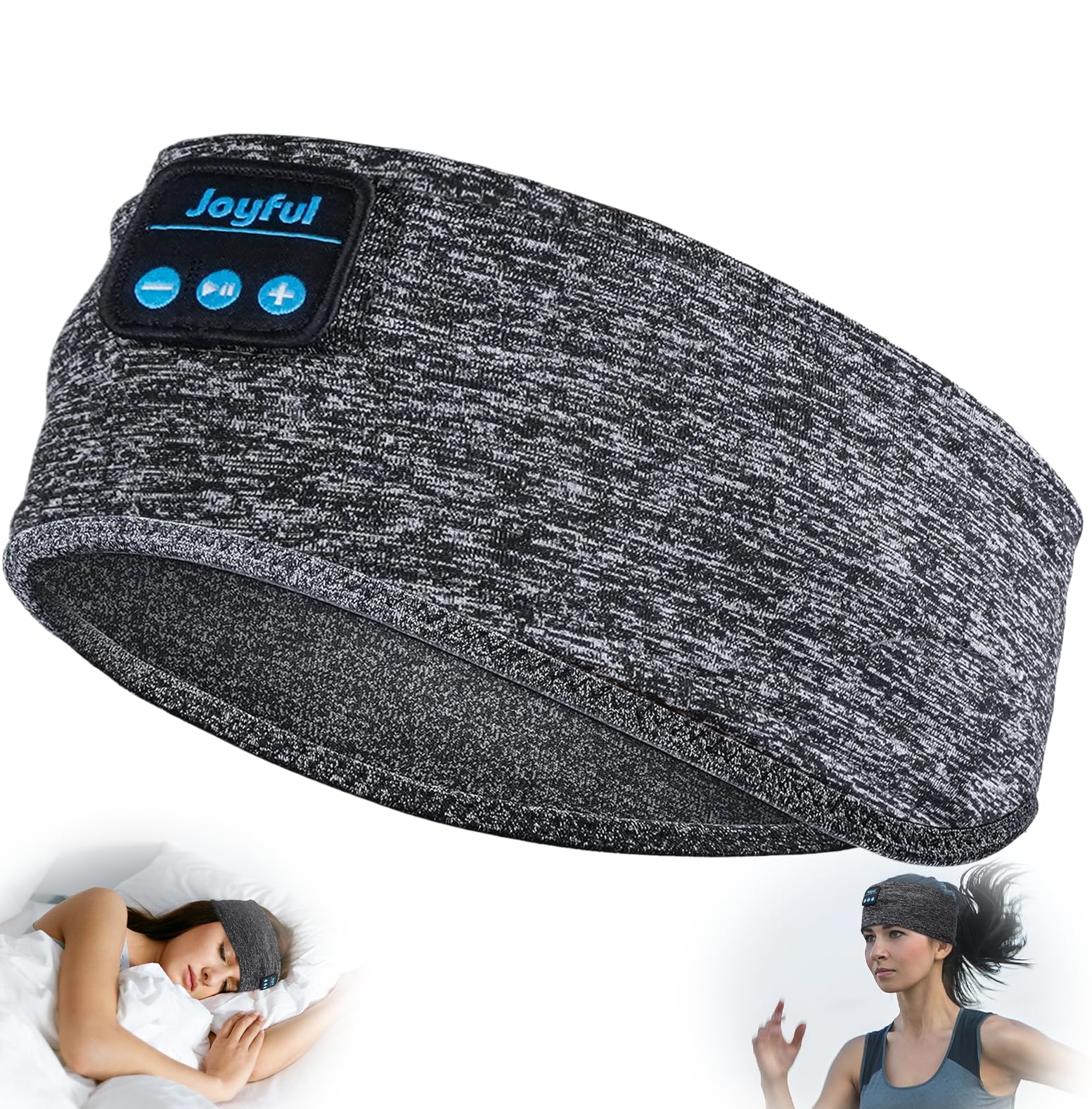 Bluetooth 5.3 Sleeping Headphones & Sleep Mask - Wireless Sports Headband with HD Stereo Speakers, Sweatproof Earbuds for Sleeping, Running, Yoga, Workout - Perfect for Insomnia Relief, Travel & Cool Gadget Gifts (Ideal for Nighttime Relaxation, Gym Sessions & Long Flights)