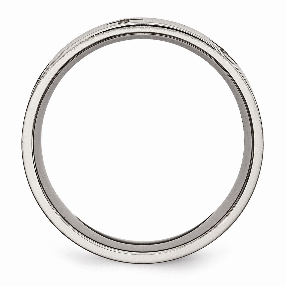 Jewels By Lux Titanium Flat 8mm Laser Engraved Brushed Wedding Band Ring for Men - Perfect for Anniversary, Engagement, and Everyday Wear