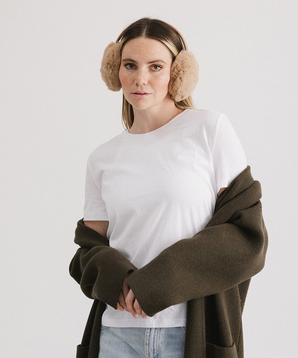 Leena Faux Fur Earmuffs - Winter Warm Ear Muffs for Women & Girls - Soft Plush Fleece Lined - Cold Weather Accessories for Outdoor Activities, Skiing, Snowboarding & Daily Winter Wear