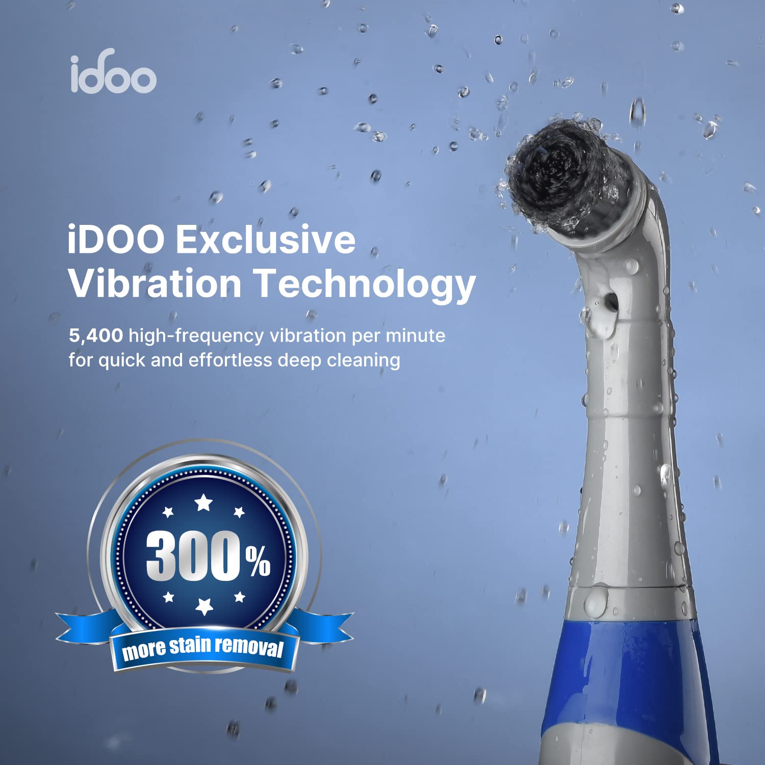 iDOO Cordless Electric Cleaning Brush - Rechargeable Scrubber for Shower, Bathtub, Tile Grout, Kitchen & Bathroom - Powerful Deep Cleaning for Home, Apartment Essentials - Perfect for Hard-to-Reach Areas & Stubborn Stains