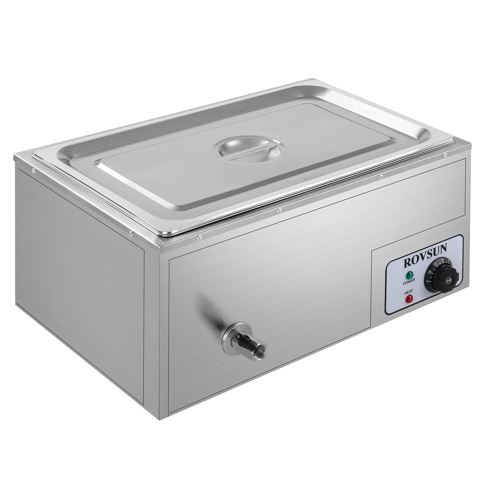 ROVSUN 3-Pack 21QT Commercial Stainless Steel Food Warmer with Temperature Control - Electric Bain Marie Buffet Warmer 110V for Catering, Restaurants & Parties - Perfect for Buffets, Banquets & Food Service
