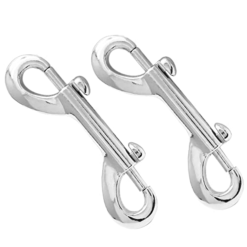 316 Stainless Steel Double Ended Bolt Snap Hook - 3.5 Inch Heavy Duty Marine Grade Trigger Snaps (2 Pack) for Diving, Boating, Dog Leash, Water Buckets & Farm Use - Corrosion Resistant Hardware for Outdoor & Water Sports