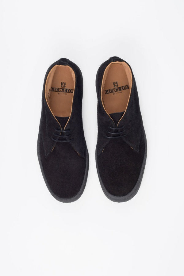 George Cox 8898 Chukka Boot - Black Suede Leather Ankle Boots for Men | Stylish Casual & Office Wear | Perfect for Everyday Outfits and Business Casual Occasions