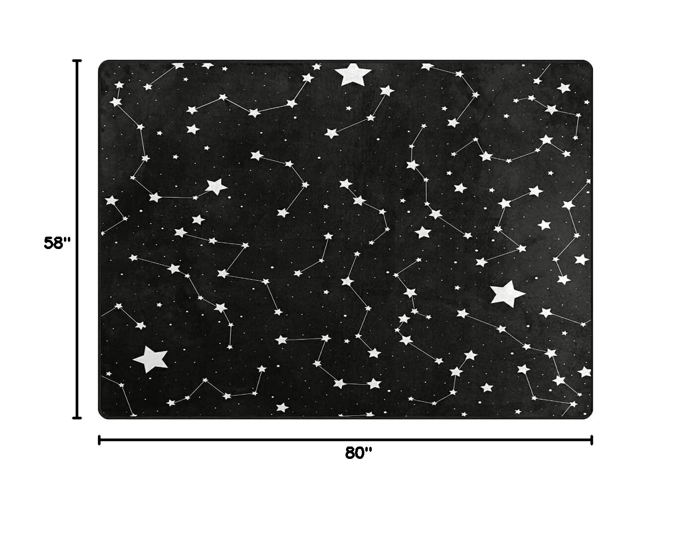ALAZA Magic Constellation Star Space Area Rug - 7' x 5' Non-Slip Living Room & Bedroom Carpet - Perfect for Kids Room, Nursery, Dorm Decor & Cosmic Themed Spaces
