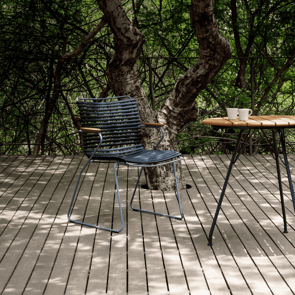CLICK Outdoor Dining Armchair - Weather-Resistant Patio Chair for Garden, Poolside & Restaurant Use - Comfortable Aluminum Bistro Seating with Cushion Option