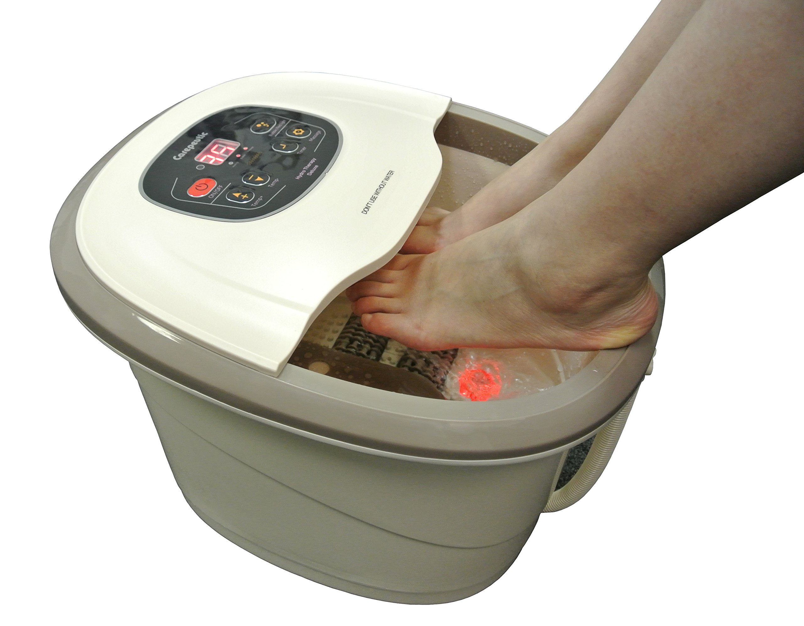 Carepeutic Electric Foot and Leg Massager with Hydro Therapy - 17 lbs, Milk White - Perfect for Relaxation, Pain Relief, and Spa Treatments at Home