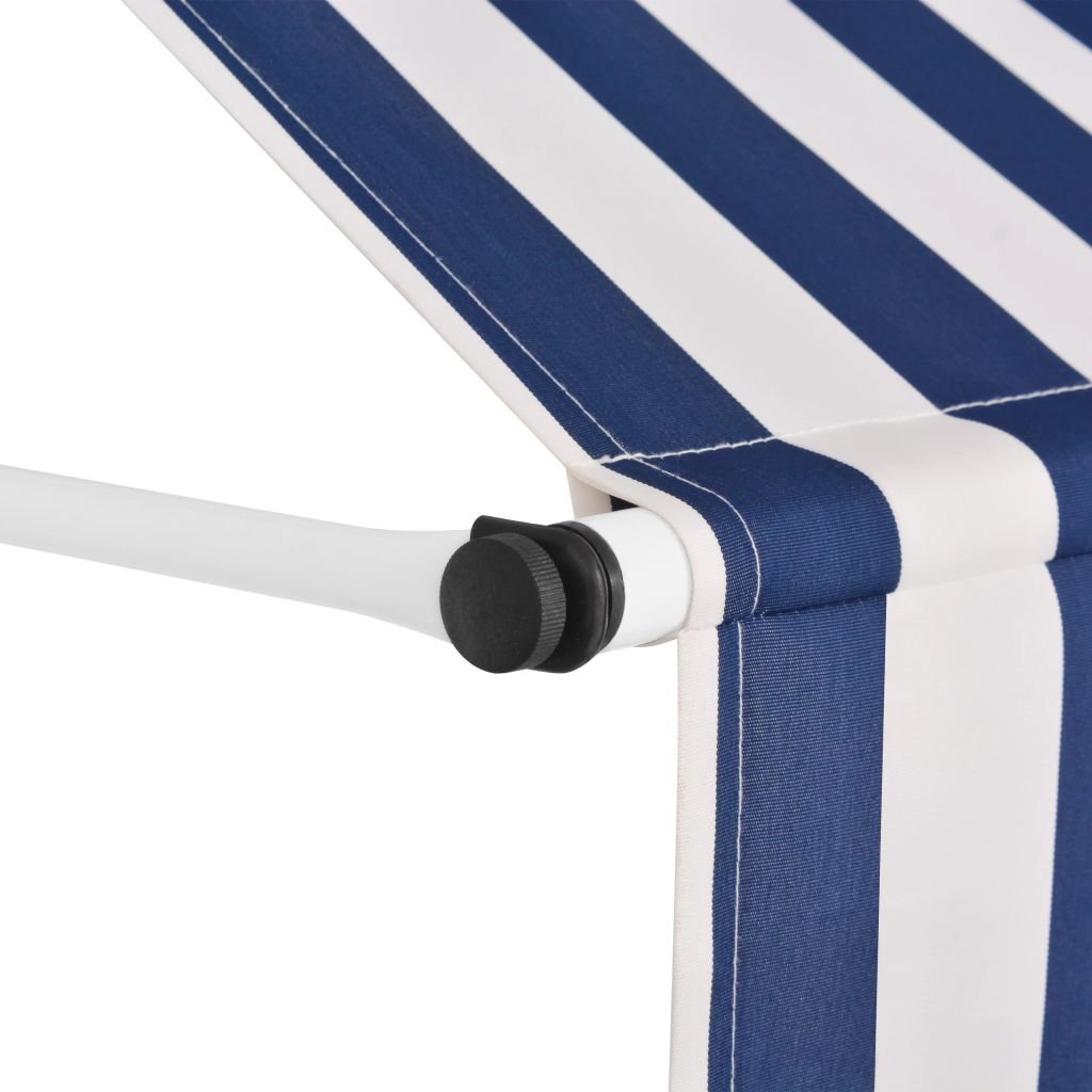 Manual Retractable Awning - Patio Sun Shade Canopy with Crank Handle for Deck, Yard, Garden - UV Protection & Weather Resistant - 118