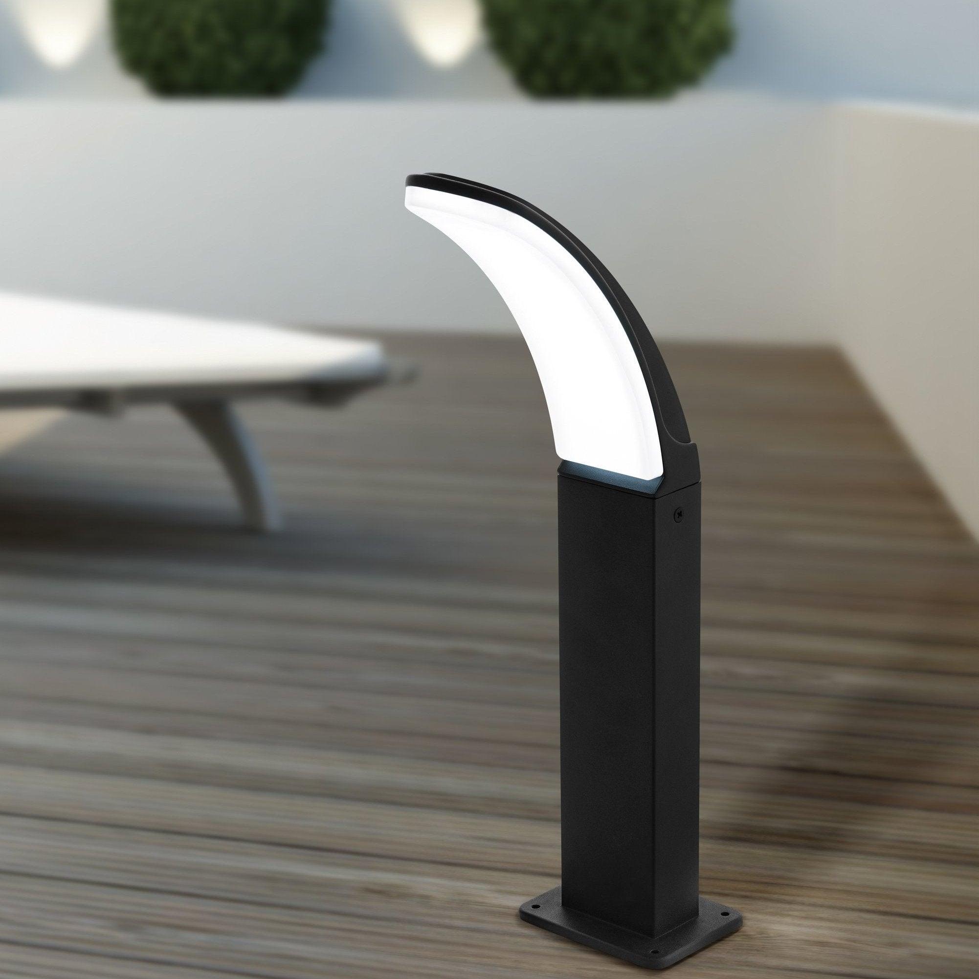 Eglo Fiumicino IP44 Black LED Pedestal Light - Outdoor Waterproof Lighting for Patio, Garden, and Walkway