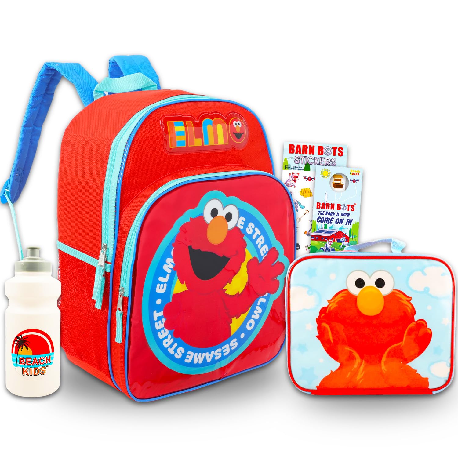 Sesame Street Kids Backpack Set with Lunch Box, Water Bottle & Stickers - 16