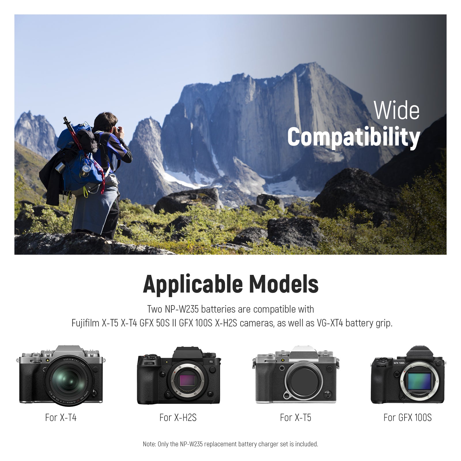 NEEWER NP W235 Camera Battery Charger Set with 2 Batteries - Compatible with Sony NP-FW50, Fast Charging, LED Indicator - Perfect for DSLR, Mirrorless Cameras & Video Shooting