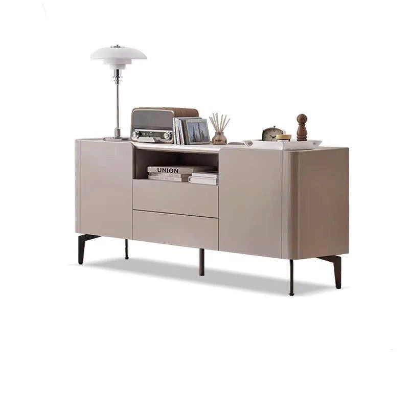 Solid Poplar Wood TV Stand with Slate Top - Modern Luxury Bedroom Furniture for Living Room & Home Entertainment Setup