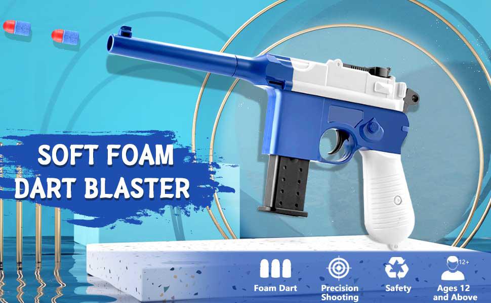 Mauser C96 Foam Dart Blaster Toy Gun - Realistic Replica for Nerf Battles, Outdoor Play & Cosplay | Safe Foam Ammo for Kids & Adults