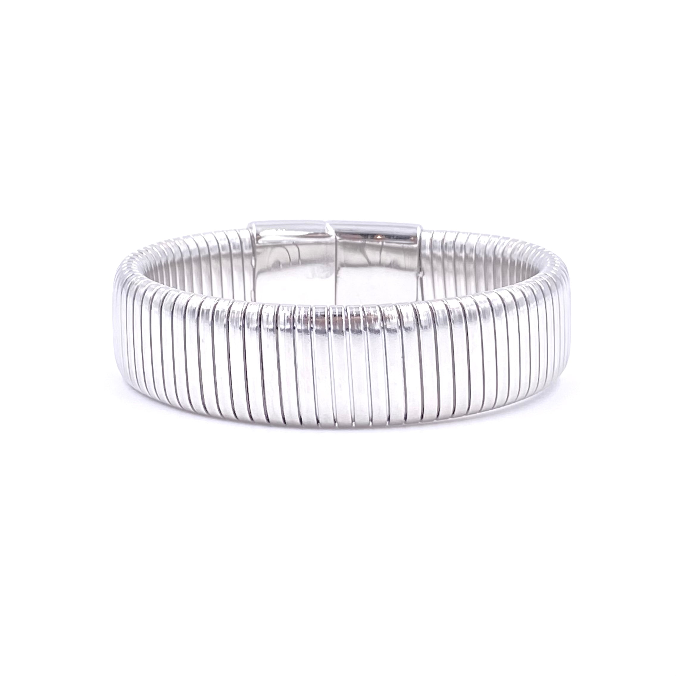 Ashley Gold Stainless Steel Magnetic Clasp Slinky Bangle Bracelet for Women - Elegant Jewelry for Everyday Wear, Parties & Special Occasions