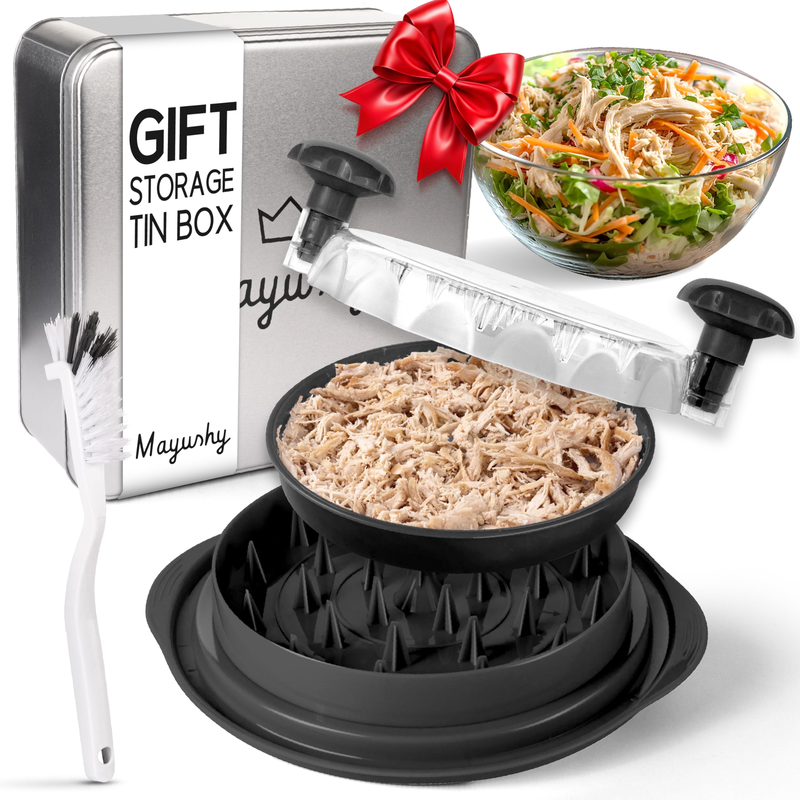 Premium Chicken Shredder Tool - Ergonomic Anti-Slip Kitchen Meat Shredder for Chicken Breast & Pulled Pork | Heat-Resistant & Dishwasher Safe (Black) | Perfect for Meal Prep, BBQ, Sandwiches & Healthy Cooking