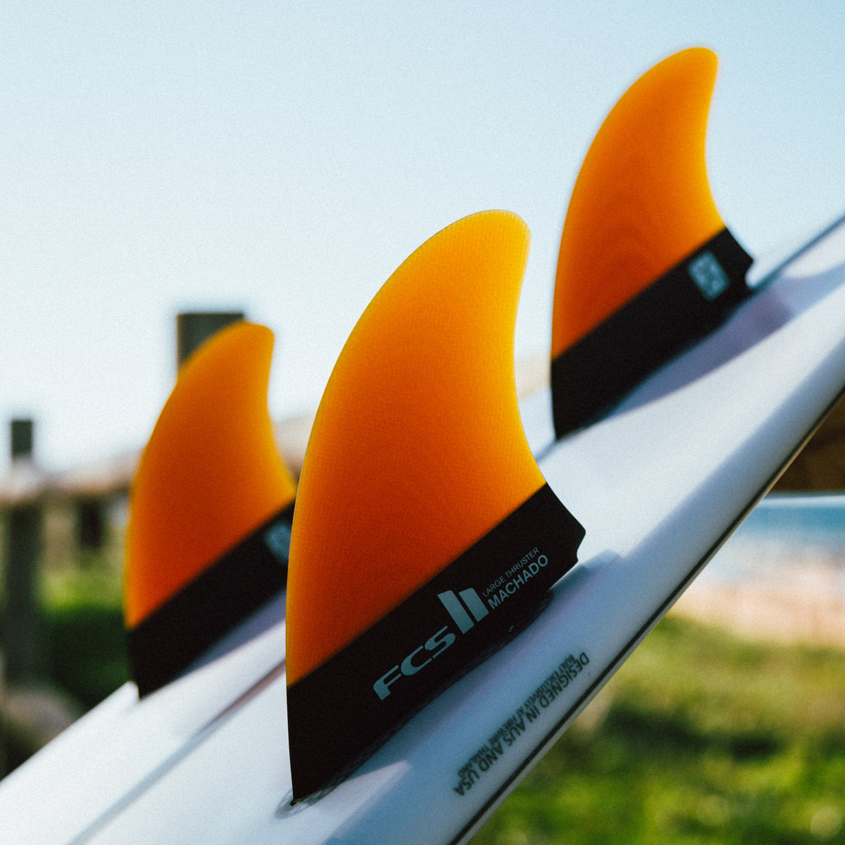 FCS II THRUSTER Machado PG Tri Keel Large Surfboard Fin - High Performance for Shortboards & Performance Surfing